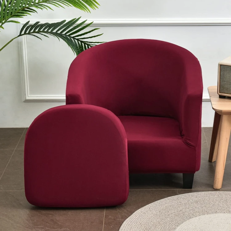 Elastyczny pokrowiec na fotel klubowy - MAROON OAK.jpg