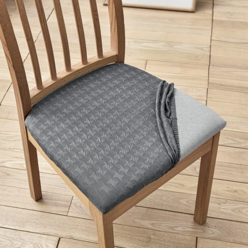Żakardowy pokrowiec na siedzisko krzesła - fala - DARK TROLLEY GREY.jpg