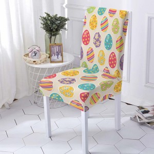 Świąteczny pokrowiec na krzesło - Kolorowe jajeczka