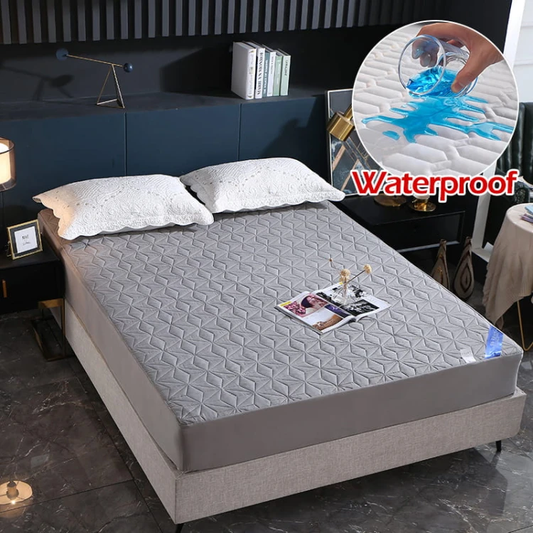 Pikowany pokrowiec na materac - VELVET GREY.jpeg