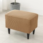 Pokrowiec na podnóżek pufę żakardowy prostokątny - AGRELLAN EARTH