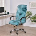 Pokrowiec na fotel gamingowy komputerowy biurowy - krzesło obrotowe - Turquoise Leaf.jpeg