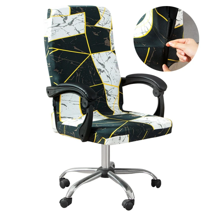 Pokrowiec na fotel gamingowy komputerowy biurowy - krzesło obrotowe - BLACK EMERALD.jpeg