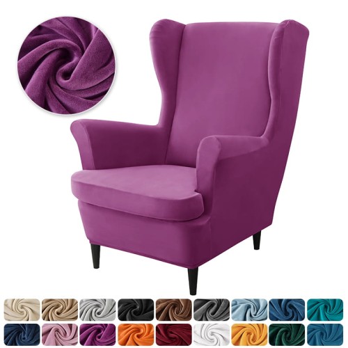 Aksamitny welurowy pokrowiec na fotel uszak IKEA - PURPLE PERIL.jpeg