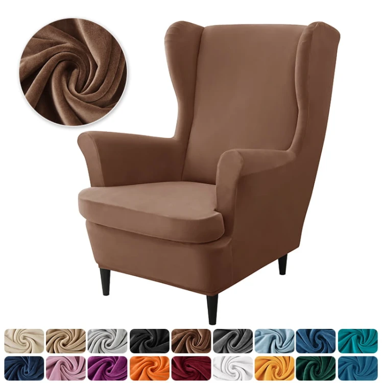 Aksamitny welurowy pokrowiec na fotel uszak IKEA - EARTH FIRED RED.jpeg