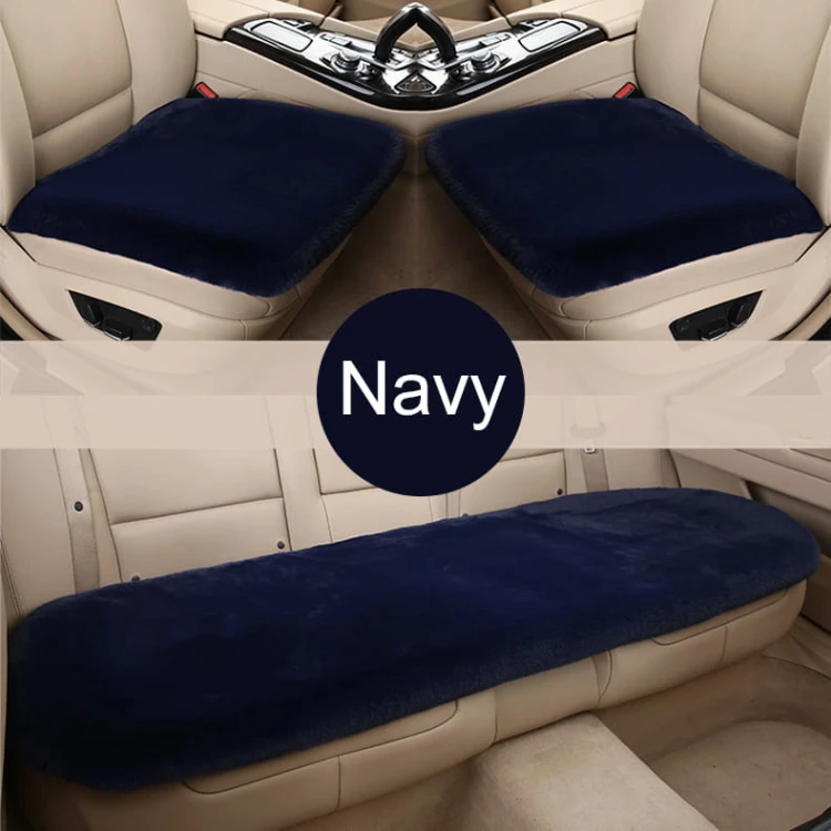 Pokrowce na siedzisko fotela samochodowego przód i tył - Futro - Navy Blue.jpg