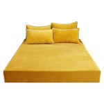 Welurowy - aksamitny pokrowiec na materac - CAPITAL YELLOW