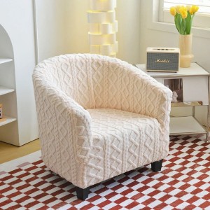Żakardowy pokrowiec na fotel klubowy - warkocz - PLASTER