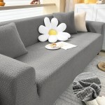 ŻAKARDOWY POKROWIEC NA KANAPĘ - SOFĘ - Chevron - Jasny Szary