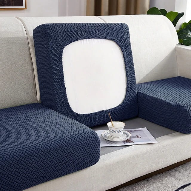 POKROWIEC NA SIEDZISKO KANAPY - ŻAKARDOWY - Chevron - Navy Blue.jpeg