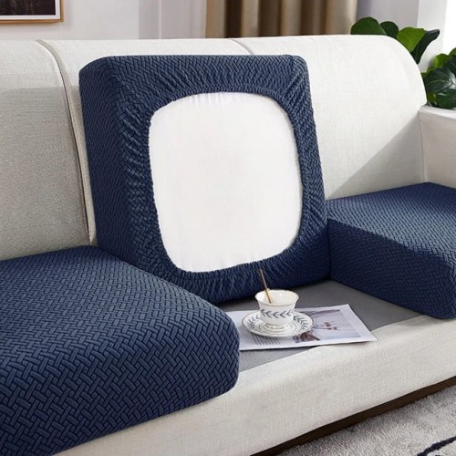 POKROWIEC NA SIEDZISKO KANAPY - ŻAKARDOWY - Chevron - Navy Blue.jpeg