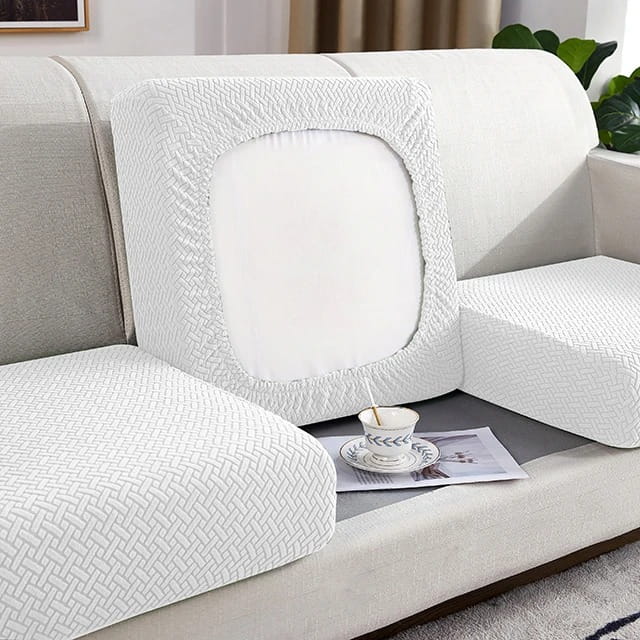 POKROWIEC NA SIEDZISKO KANAPY - ŻAKARDOWY - Chevron - Biały.jpeg