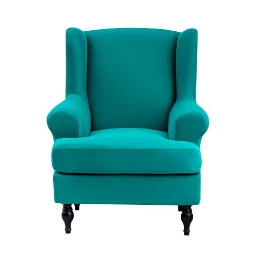 POKROWIEC NA FOTEL USZAK - GŁADKI - ZIELONY.jpeg