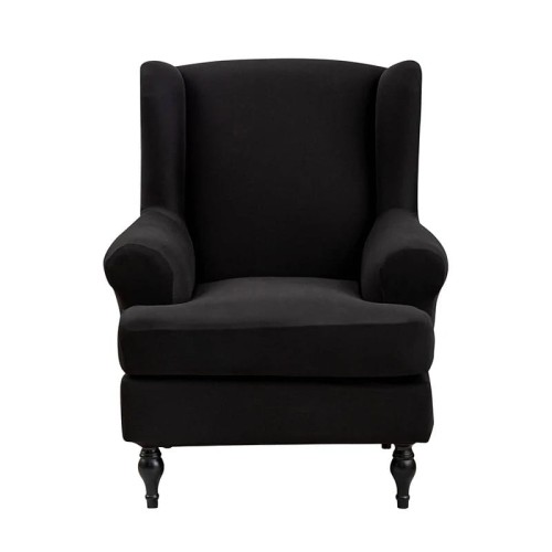 POKROWIEC NA FOTEL USZAK - GŁADKI - CZARNY.jpeg