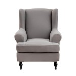 POKROWIEC NA FOTEL USZAK - GŁADKI - SZARY