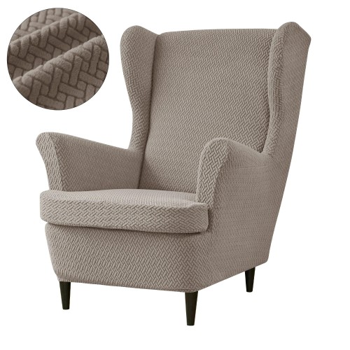 POKROWIEC NA FOTEL USZAK - ŻAKARDOWY - Chevron - Doeskin Grey.jpeg