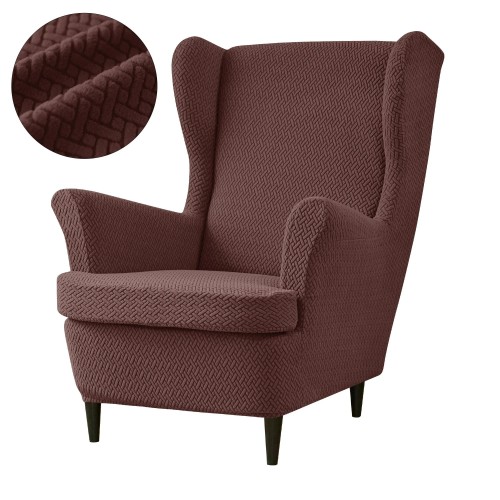 POKROWIEC NA FOTEL USZAK - ŻAKARDOWY - Chevron - Coffee.jpeg