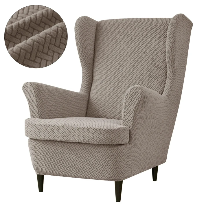 POKROWIEC NA FOTEL USZAK - ŻAKARDOWY - Chevron - Doeskin Grey.jpeg