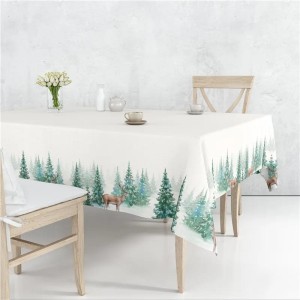 Obrus świąteczny - materiałowy - gładki - Choinki II