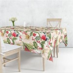 Obrus świąteczny - materiałowy - gładki - Kwiatowy