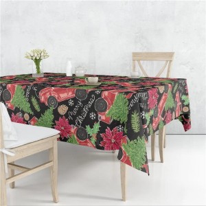 Obrus świąteczny - materiałowy - gładki - Samochód z Choinką