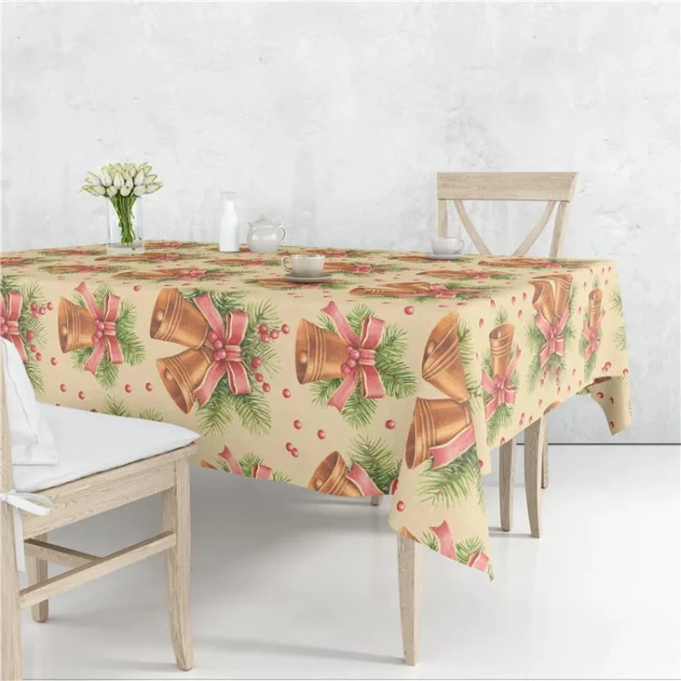 Obrus świąteczny - materiałowy - gładki - Mosiężne Dzwonki.jpeg