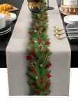 Obrus świąteczny - materiałowy - Gałązki Choinki.jpeg