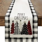 Obrus świąteczny - materiałowy - 183x33cm - Modern Christmas.jpeg