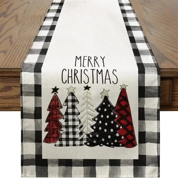 Obrus świąteczny - materiałowy - 183x33cm - Modern Christmas.jpeg