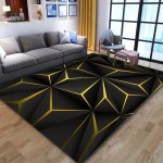 Nowoczesny dywan 3D - Do salonu - Yellow.jpeg