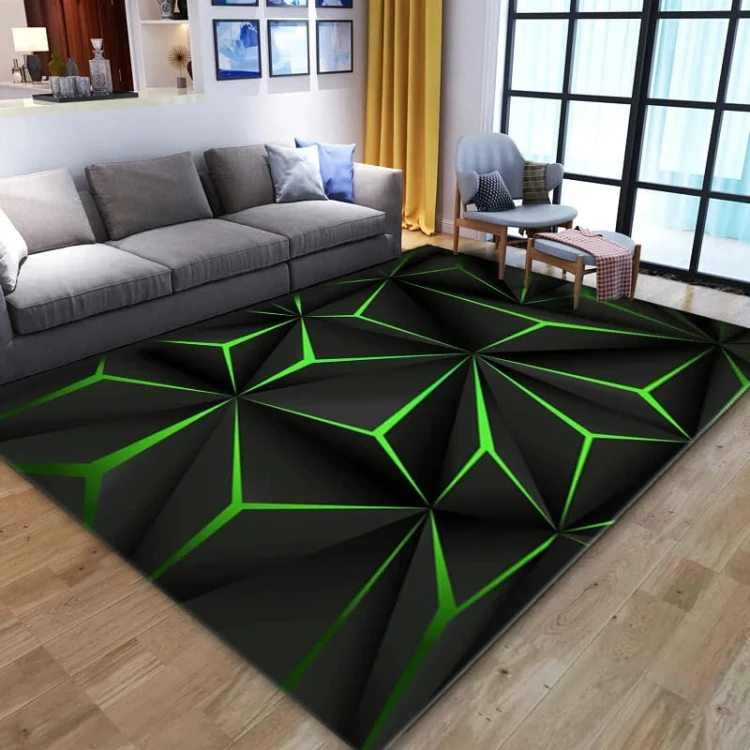Nowoczesny dywan 3D - Do salonu - Green.jpeg
