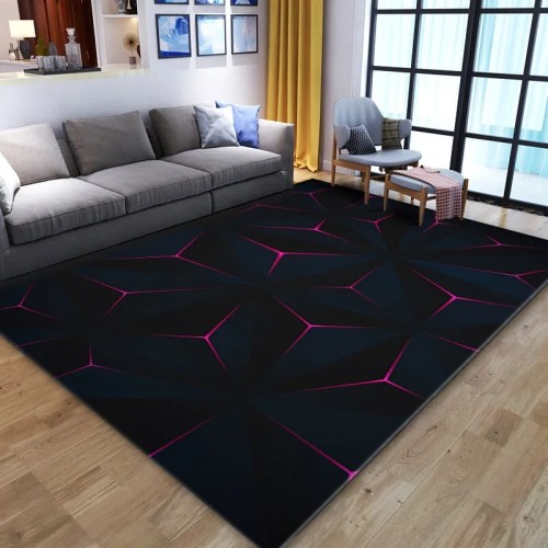 Nowoczesny dywan 3D - Do salonu - Dark Pink.jpeg