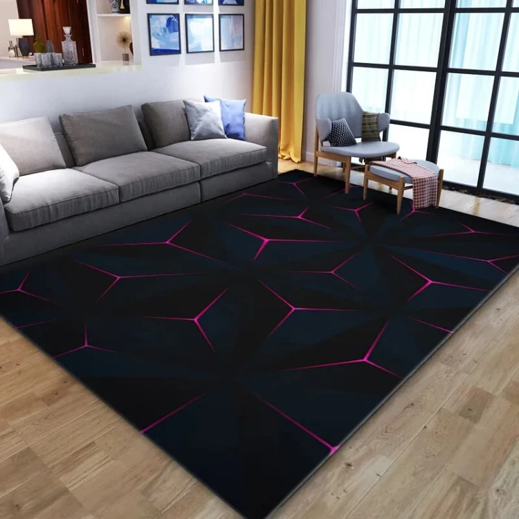 Nowoczesny dywan 3D - Do salonu - Dark Pink.jpeg