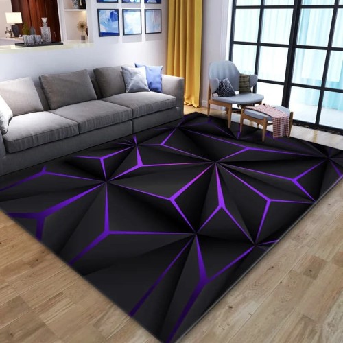 Nowoczesny dywan 3D - Do salonu - Purple.jpeg