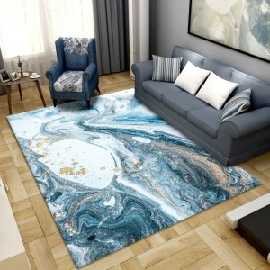Nowoczesny dywan - Do salonu - Blue Marble II