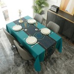 Nowoczesny obrus świąteczny - materiałowy - plamoodporny -  THAI TEAL.jpeg