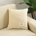 Poszewka na poduszke - 45x45cm - żakardowa - kratka - Beżowy.jpeg