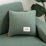 Poszewka na poduszke - 45x45cm - żakardowa - kratka - Qing