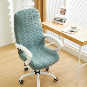 Żakardowy pokrowiec na fotel gamingowy komputerowy biurowy - krzesło obrotowe - drabinka - LINEN GREY