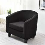 Żakardowy pokrowiec na fotel klubowy - liście - BLACK SPACE