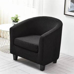 Żakardowy pokrowiec na fotel klubowy - liście - BLACK SPACE