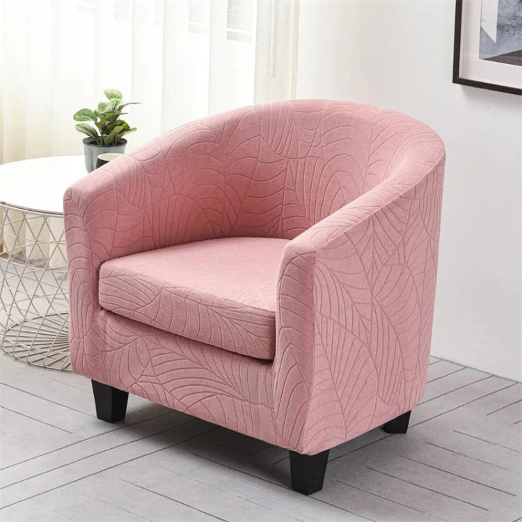 Żakardowy pokrowiec na fotel klubowy - liście - PETITE PINK.jpeg