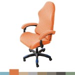 Żakardowy pokrowiec na fotel gamingowy komputerowy biurowy - krzesło obrotowe - cross-tee - ORANGE SHOT.jpeg