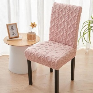 Żakardowy pokrowiec na krzesło - Warkocz - PETITE PINK