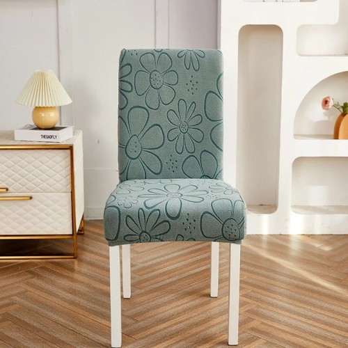 Żakardowy pokrowiec na krzesło - Kwiatki - FARMERS GREEN.jpeg