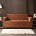 AKSAMITNY ŻAKARDOWY POKROWIEC NA KANAPĘ - SOFĘ - ROSEWOOD BROWN