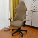 Żakardowy pokrowiec na fotel gamingowy komputerowy biurowy - krzesło obrotowe - romb - Brązowy