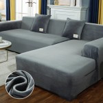 AKSAMITNY - PLUSZOWY POKROWIEC NA ROGÓWKE - NAROŻNIK - JASNY SZARY