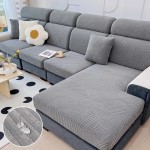 Żakardowy pokrowiec na siedzisko narożnika - leaf - DHUSAR GREY