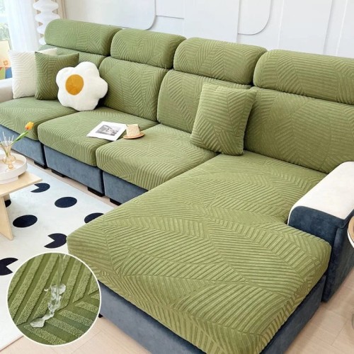 Żakardowy pokrowiec na siedzisko narożnika - leaf - GRASSHOPPER.jpeg